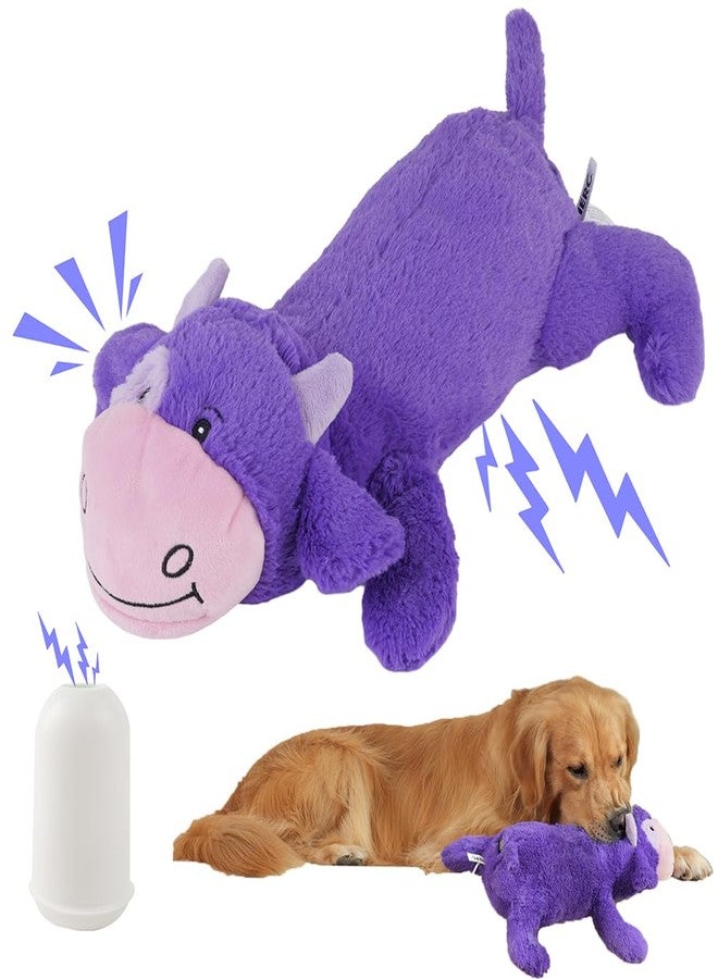 هيرو لعبة كلب عملاقة من القطيفة تُصدر صوتًا - ألعاب كلاب تصدر صوتًا - لعبة متينة مع صفارة، مقاس كبير جدًا، بقرة - Image 3